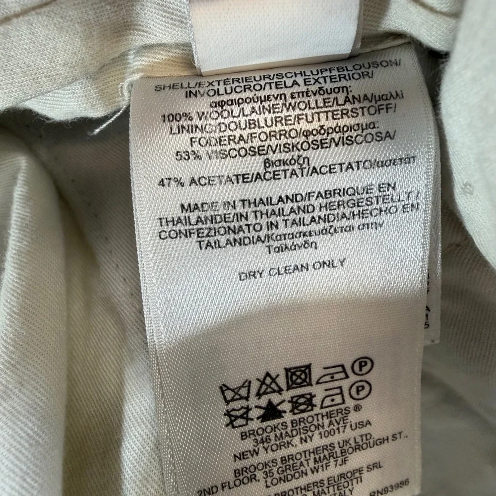 Brooks Brothers Madison Wool Dress Pants Men's Size 37x30 Tan Khaki Formal Pants
